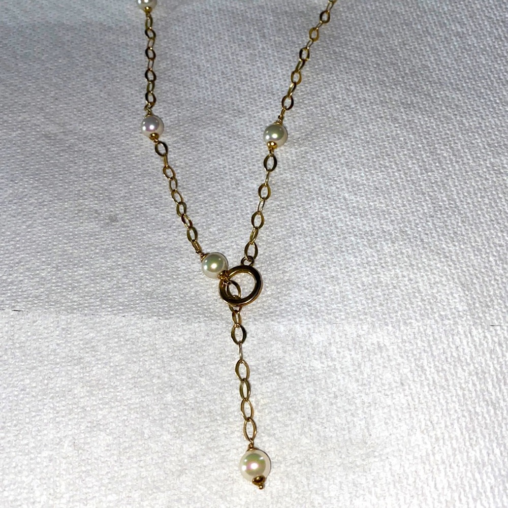 Vintage Majorica Pearl Gold Plated Sterling silver 24” Necklace